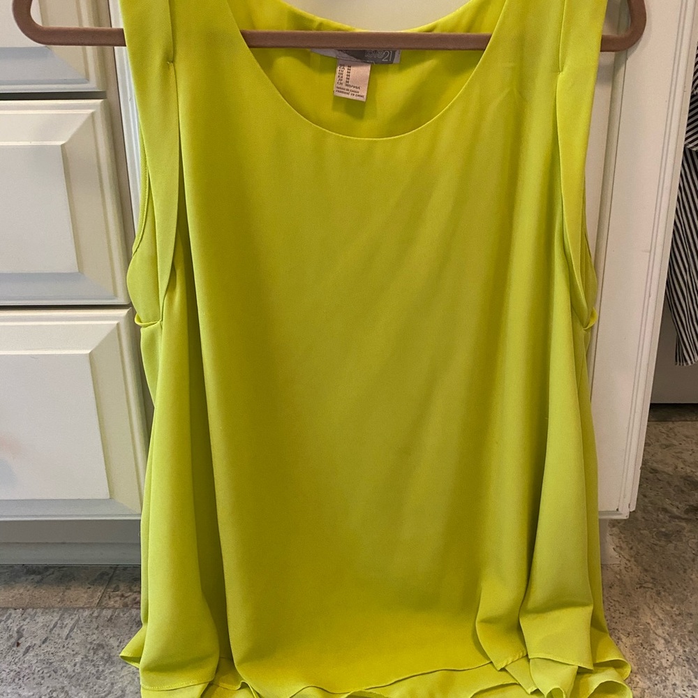 Bright green tank top